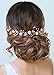Produktbild Kercisbeauty Blush Perlen-Stirnband Hochzeit Brautschmuck Braut Haarschmuck Weinrebe Ball Haar Zubehör Handarbeit Blatt Kopfbedeckung für Braut Perlenschmuck