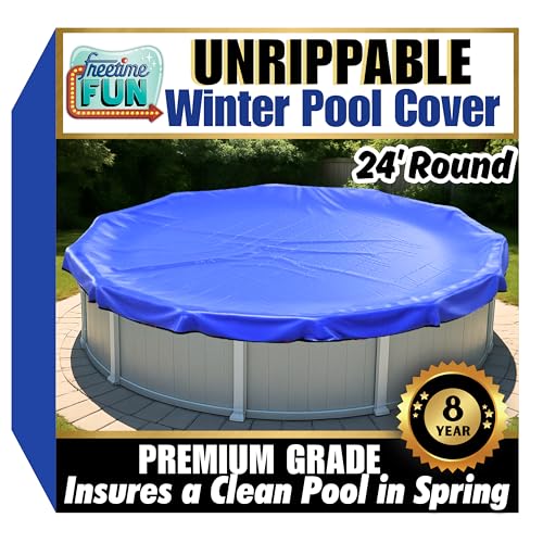Cubierta de piscina de invierno resistente Freetime Fun 24' redonda miniatura 1