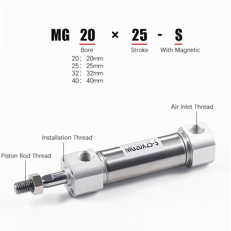 Vérin pneumatique haute pression double effet inox bore 40mm