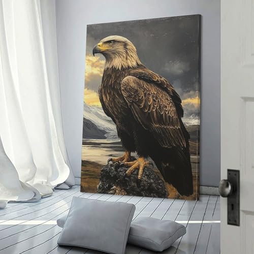 Impression sur toile d'aigle tableau suspendu deco maison 40x60cm - 3