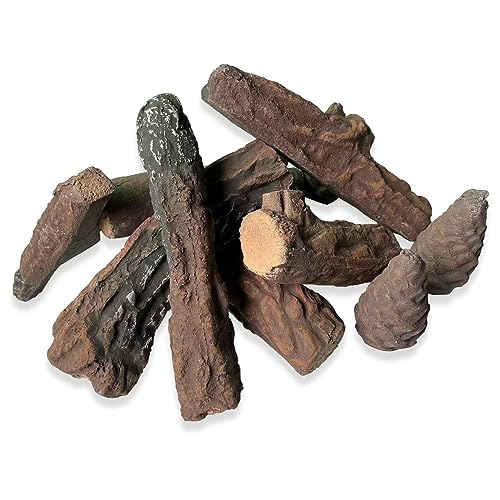 B-Hotte Gas Fireplace Logs,Ceramic Wood Logs For All Types Of Indoor, Gas Inserts, Ventless & Vent Free, Ethanol, Electric, Propane Or Outdoor Fireplaces & Fire Pits, Burning Accessories #TOP1