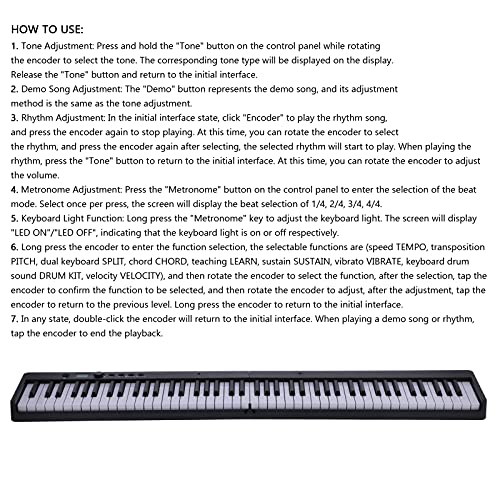 XINL Piano à Clavier Portable, Multifonction 88 Touches Piano électronique 20 chansons de démonstration pour débutants… - Les Beatles, Paul McCartney, John Lennon, RIngo Starr, George Harrison XINL Piano à Clavier Portable, Multifonction 88 Touches Piano électronique 20 chansons de démonstration pour débutants… – Image 6
