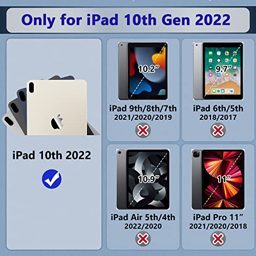 Image of Azzsy Case for iPad 10th Generation 10.9 Inch 2022, Heavy Duty Shockproof Rugged Protective Case for iPad 10.9 Inch 2022 Release, Navy Blue