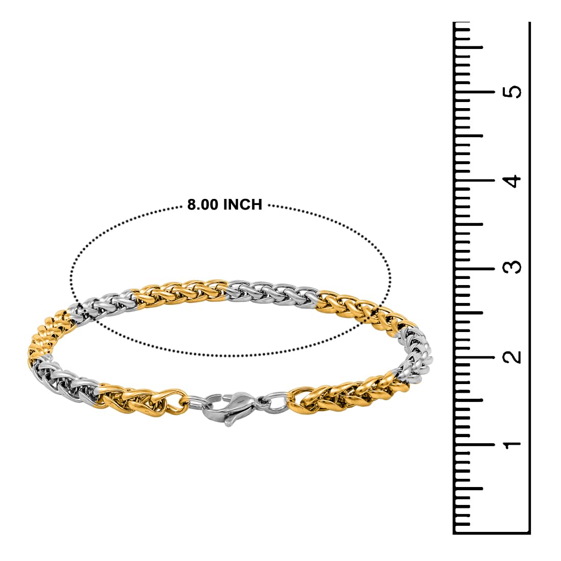 Stainless Steel Wrist Bracelet Combo (Gold Silver + Black)