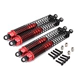 Shock Absorber Damper 130mm Oil Adjustable Alloy Aluminum for RC Car 1/10 Crawler Truck Upgraded Hop-Up Parts HPI HSP Traxxas Losi Axial Tamiya Redcat Himoto Losi(Red)