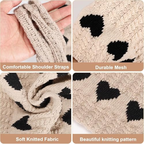 Image of Street27 Korean Crochet Tote Bag Casual Work Love Hobo Shoulder Handbags | Multi-Purpose Bag |Sturdy Aesthetic Tote Bag with Large Capacity | Shopping Bag for Office, College & Daily Use