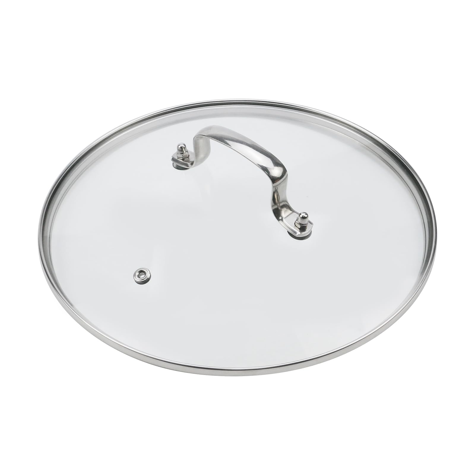 Woogim Copriventola in vetro temperato da 25,4 cm con manico per coperchio universale per padella, wok, pentola per zuppa, vapore, padelle, 1 pezzo, trasparente