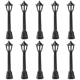 SEWOART 10Pcs Miniature Lamppost Resin Model Street Lights for Micro Landscape Decor DIY Dollhouse Accessories and Wear-Resistant Design for Railway and Garden Layouts