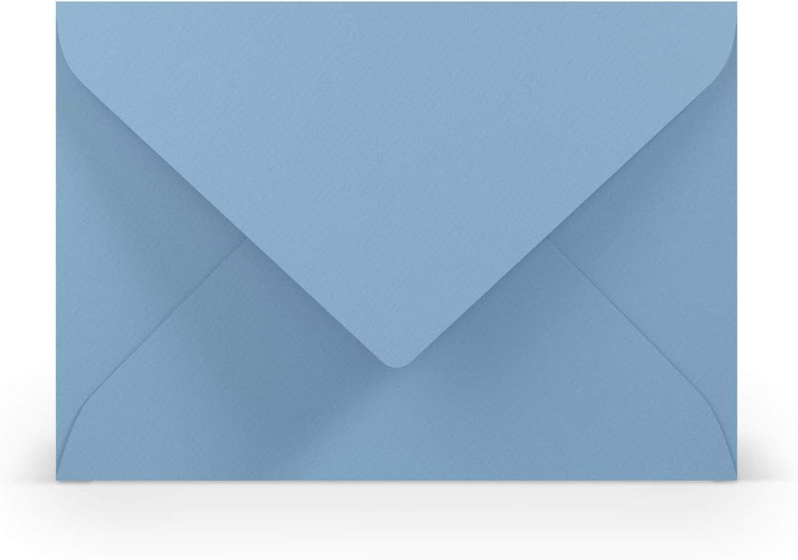 PAPERADO Envelopes DIN B6 Dark Blue, Light Blue, 100 g/m², Without Window, 17.8 x 12.5 cm, Wet Seal, Pointed Flap (Pack of 50) - Image 4