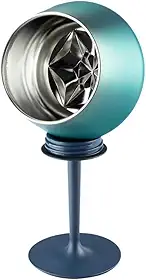 Taça Térmica Prismática Aço Inoxidável 410ml, Copo e Taça 2 em 1 com Haste Removível, Parede Dupla com Isolamento a Vácuo, Vinho, Gin, Base de Silicone Não Arranhar, Lava-Louça, Marca ATM (Verde)