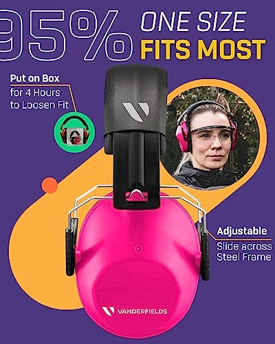 Vanderfields Hearing Protection Headphones 20Db Noise Reduction, Noise Cancelling Ear Muffs For Adults-Passive Ear Protection For Shooting Range, Fireworks, Construction, Lawn Mowing Safety Ear Muffs #TOP2