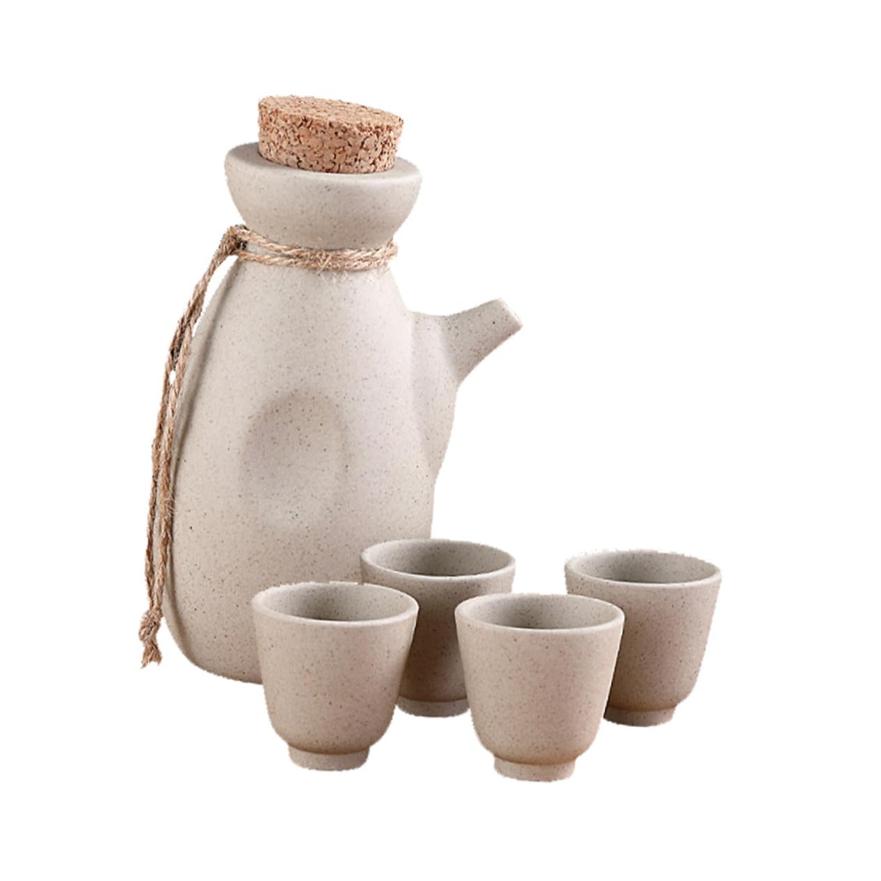 TOYANDONA Juego de Sake Cerámica 300ml 4 Tazas para Servir