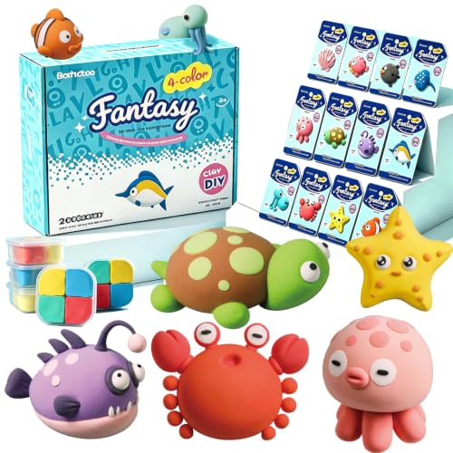 Both idea Air Dry Clay Kit Ocean Theme | 12 Packs Non-Toxic Kids Gift
