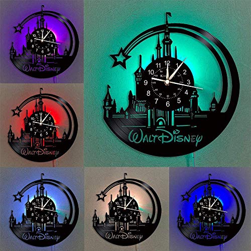 Horloge murale en vinyle Mickey Mouse lumineuse déco salon
