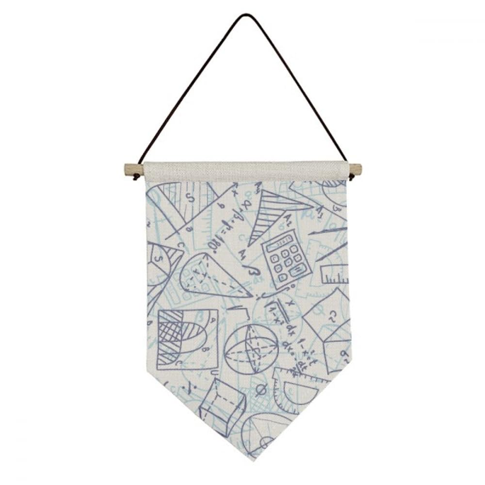 Règle mathématique calculatrice illustration toile suspendue décor mural bleu