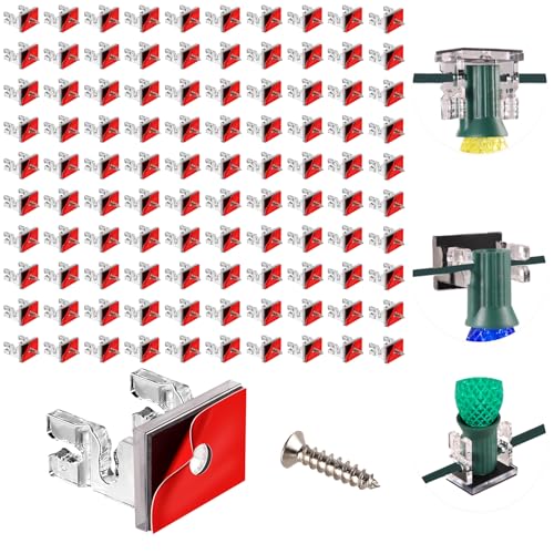 GJQ 100PCS Christmas Light Clips, Christmas Light Clips for Outside, Light Clips for Outside String...