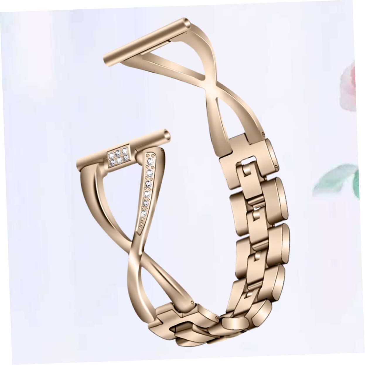 Metal Watch Band für Smartwatch Quartz Uhren- 20- Mm- Armband Bling Uhrengurt für Frauen- Elegantes Ersatz- Uhrenband mit Strassstein- Schwarz