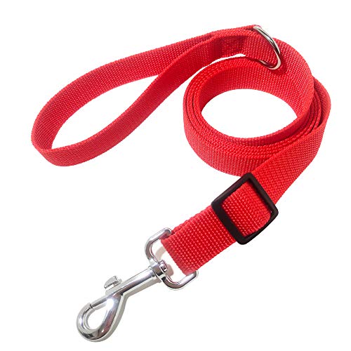 6FT Adjustable Dog Leash, Nylon Dog Leashes for Medium Large Dogs (Red)