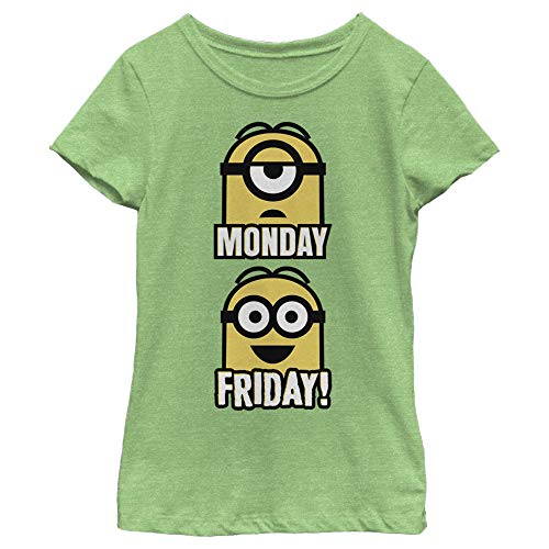 Despicable Me Girls Minions Mon Daze Short Sleeve Tee T Shirt, Green Apple, Medium US