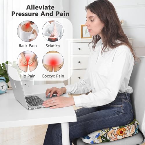 Image of Tailbone Pain Relief Cushion, Memory Foam Seat Cushion for Coccyx Sciatica Pain Pressure Relief Office Desk Chair