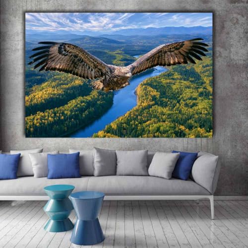Aigles de la vallée des forêts impression sur toile artistique PUQAAEO de qualité supérieure