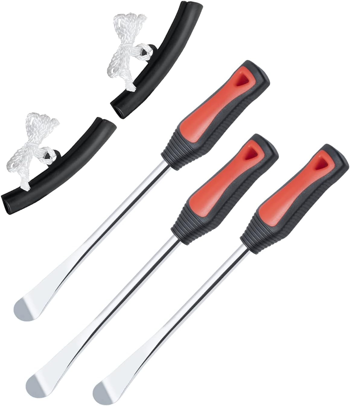 11.5 inch Steel Tire Spoon Lever Iron Tool Kit, Professional Tire Changing Tool for Motorcycle, Dirt Bike, Lawn Mower, 3 pcs Tire Spoons, 2 Rim Protector | 5-Piece Set-image-33