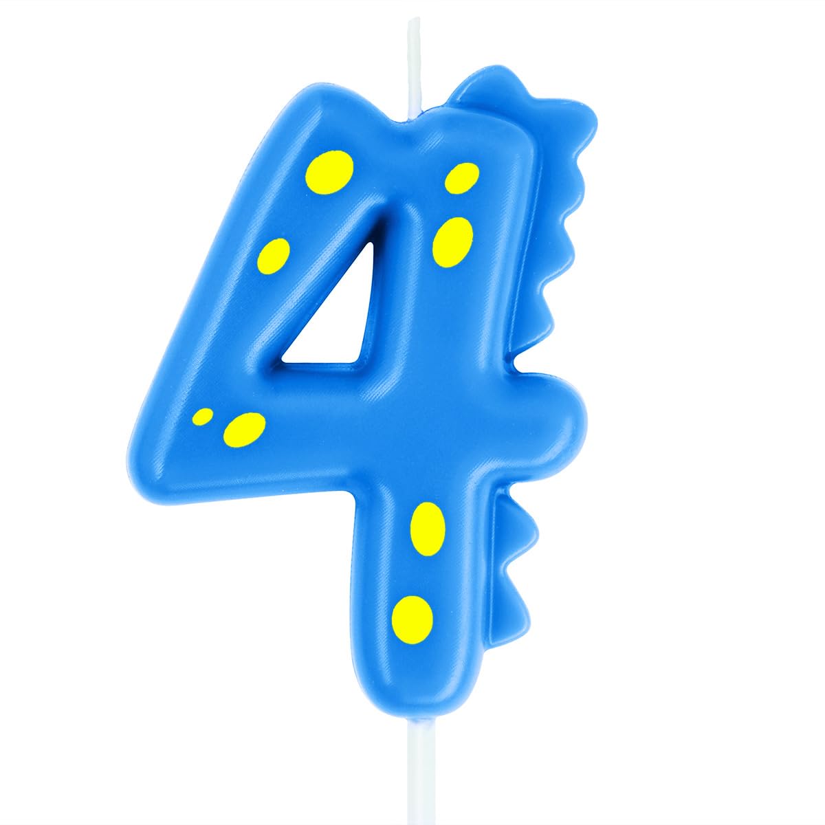 Eusbon Blue Number 4 Blue Birthday Candle 4, 7Cm Birthday Candle For Dinosaur Theme Party Cake Topper For Cake Decor