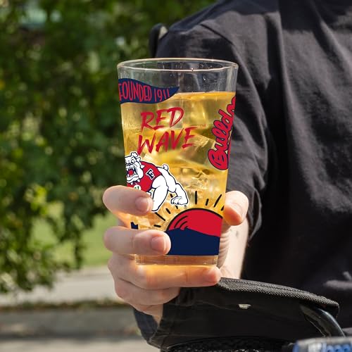 Image of Logo Brands NCAA 16 oz Pint Glass - Durable Glass With Bold Team Color- Chip-Resistant Rim Drinkware For Fans, Tailgates, Home Bars & Everyday Use