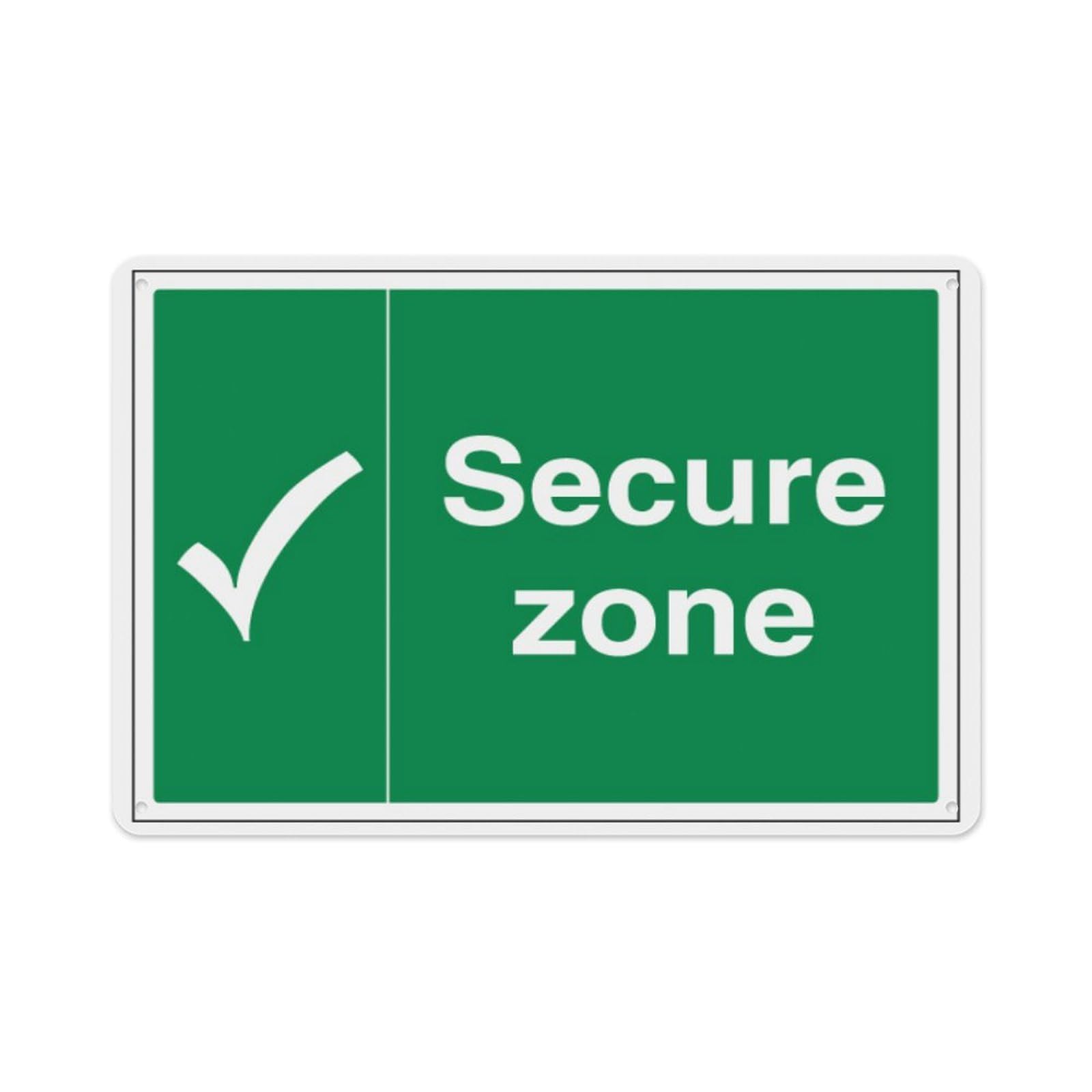 peiyeety Secure Zone With Tick Aluminum Tin Warning Signs For Home Outdoor Garden 8X12 Inches