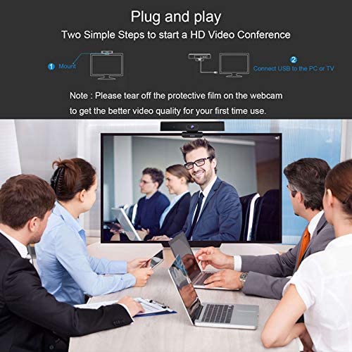 AWOW Streaming Webcam 4K, USB Webcam, mit Stereo-Mikrofon, Lautspreche, Kompatibel mit Allen Videokonferenz-Software-Apps, Conference Web Camera, für Videoanruf, Konferenz, Online-Unterricht, Spiel – Bild 4