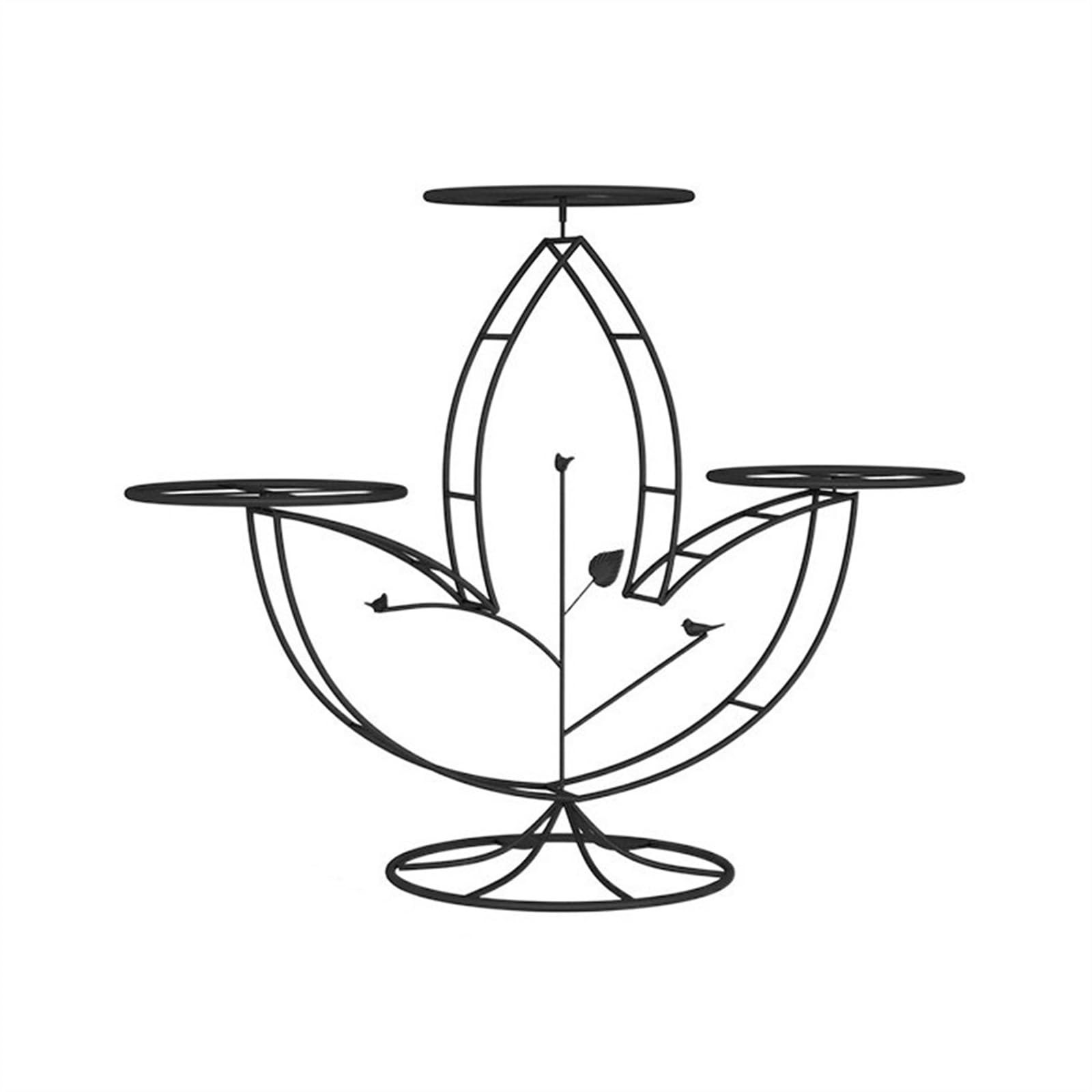 Bx9rE7tK3g Cake Stand Creative Light Luxury Iron Cake Stand Three Layer Dessert Display Rack Wedding Party Banquet Decoration Set Cake Display Stand(Black)