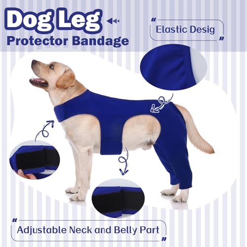 Hjyokuso Hundebody Nach Op Mit Bein, Wundschutzanzüge, Hinterbeinschutz, Anti-Wundlecken Body, E-Kragen Alternative, Hundeschenkel Schutz Bodysuit