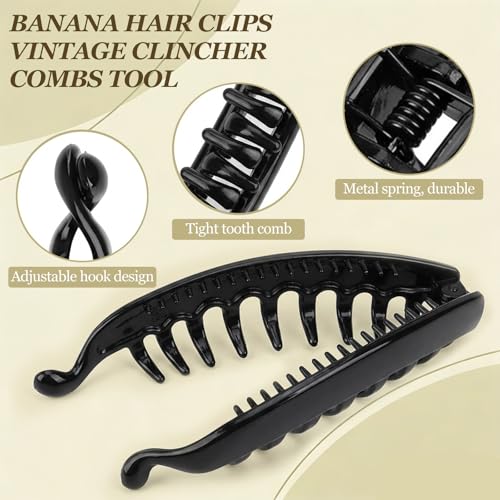 Pack 10 pinzas banana vintage para cabello miniatura 3