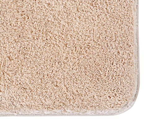 Image of Pano Microfiber Anti Slip Bathmat Set with Contour, Soft & Super Absorbent Mats for Shower, Washable, Non-Slip & Quick-Drying Mats for Home, Kitchen, Office, Pack of 2 (Cream, 50X75 Cm & 50X50 Cm)