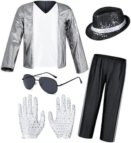 Dance Star Costume for Kids 80s 90s Pop Stage Cosplay Party Halloween Role Play 3-12 Years