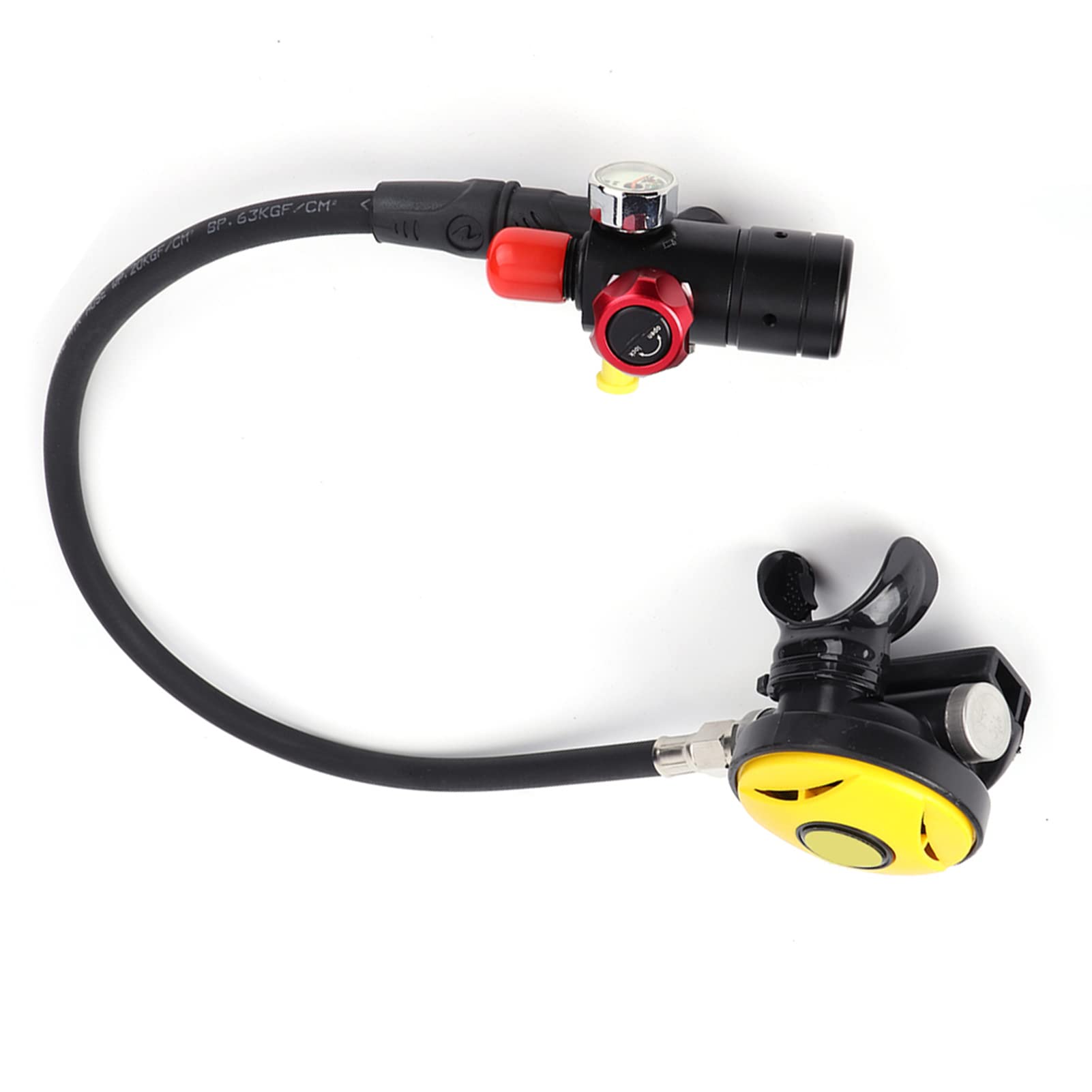 Válvula de Respiración para Buceo, Válvula de Cilindro de Buceo S400 Regulador de Primera Etapa y Segunda Etapa Equipo de Snorkel de Aleación de Aluminio