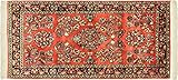 Sarough Teppich 80x160 Handgeknüpft Orange Floral Wolle Kurzflor Rug