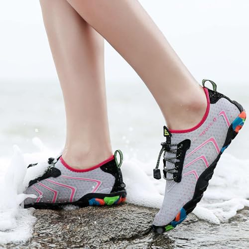 Image of SAGUARO Water Shoes for Women - Barefoot Quick-Dry Aqua Sock, Lightweight, Breathable for Swimming, Beach and Outdoor Activities Size 5.5-10.5