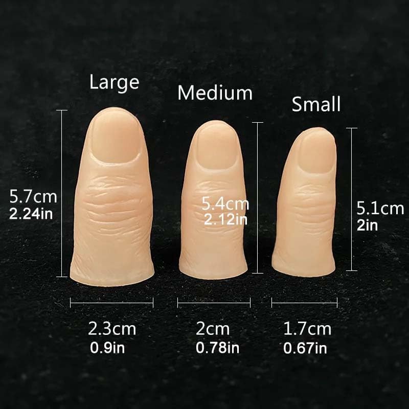 SUMAG 10 Pcs/lot Realistic Polymer Resin Thumb Tip Magic Trick Fake Thumb Silk Magic Accessory Close up Illusion Gimmick Mentalism Prop (Small)