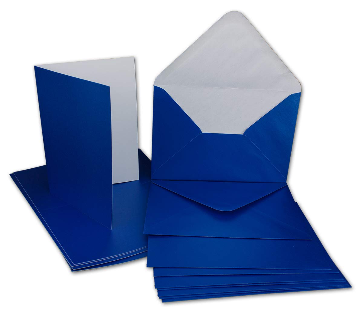 180x Klappkarten blanko mit Umschlag - DIN A6 / C6 Blau matt glänzend - Faltkarten A6 10,5 x 14,7 cm mit Briefumschläge C6 11,5 x 16 cm - Karten Umschlag Set von Glüxx Agent
