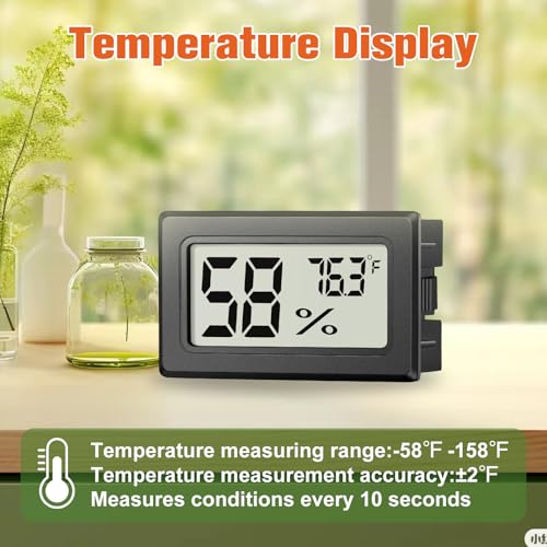 6 Pack Mini Hygrometer Indoor Humidity Meter, Small Digital Thermometer Humidity Gauge Meter, Indoor Thermometer Hygrometer Monitor Fahrenheit (℉) for Thermostat Reptile Tank, Mason Jars - Image 5