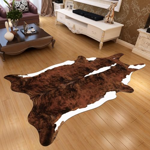 Alfombra De Piel Sintética con Estampado De Cebra y Vaca para Salón