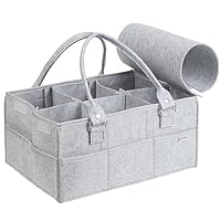 【保育士推薦】 おむつストッカー 蓋付き オムツストッカー オムツ収納 おむつ収納バッグ (グレー)