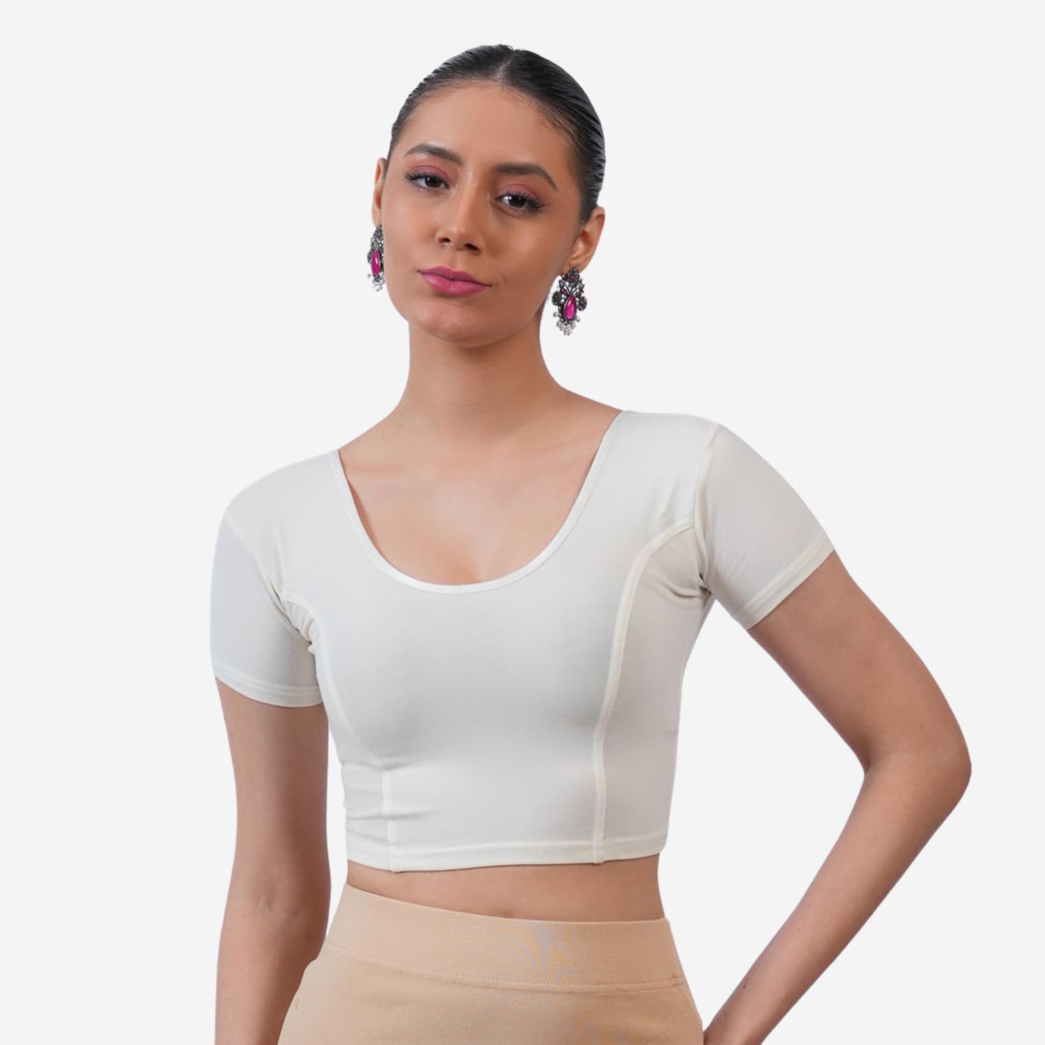 bonjour Women’s Short Sleeve Stretchable Readymade Saree Blouse for Festive, Wedding Comfortable Fit-picture-17