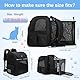 Dogat Haustier Rucksäcke für Katzen Hunde, Katzenrucksack, Tragbare und Erweiterbare Ourdoor Raum Tragetasche, Groß Katzen Rucksack, Atmungsaktive, Front Opening-Mesh Fenstertaschen, Faltbar, Schwarz