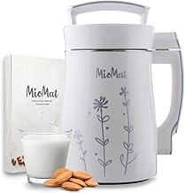 MioMat 8in1 Plant-based Milk Maker | Soy Milk, Almond milk, Oat Milk, Rice Milk, Cashew Milk, Nut Milk| + Soups, Porridges and Smoothies | FREE Recipe Book | Self-Cleaning | Raw Milk Program | Stainless Steel