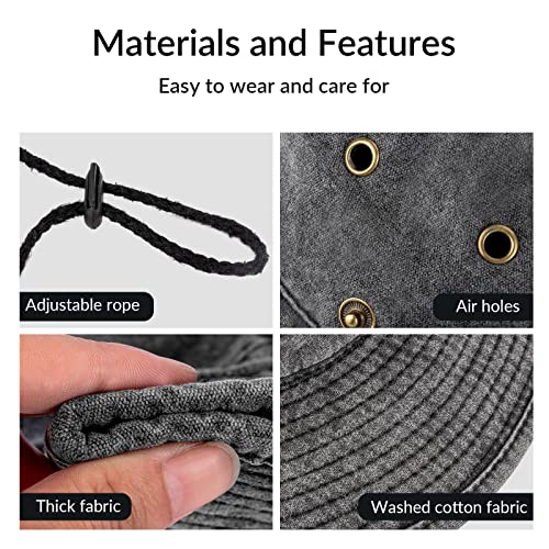 QualyQualy-Chapeaux-De-Peche-Homme-Femme-Soleil-Ete-Anti-UV-Outdoor-Randonnee-Bucket-Hat-Pliable-Plage-Cap-Unisexe-pour-Safari-Voyage-Jardinier