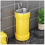 Design polyvalent pour espaces commerciaux : Avec sa forme circulaire d'inspiration rétro et ses lignes épurées et modernes, ce lavabo sur pied s'intègre parfaitement dans une variété d'espaces au style industriel. Notre lavabo sur pied autoportant est conçu pour être à la fois un élément fonctionnel et décoratif, idéal pour les cafés, les studios, les boutiques et tout espace commercial.