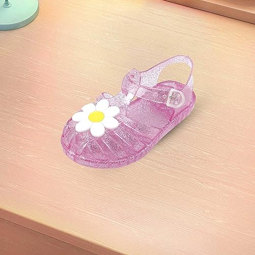 Generic Toddler Girl Sandal Toddler Girls Shoes Breathable Shoes Flower Patterned Baby Soft Shoe Covers Beach Sandals for Girls2