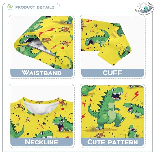 JUNZAN Angry Dino Monsters Yellow Big Boys Sweatshirt Hoodie Long Sleeve Sweatshirt With Hoodie Camping 4T3
